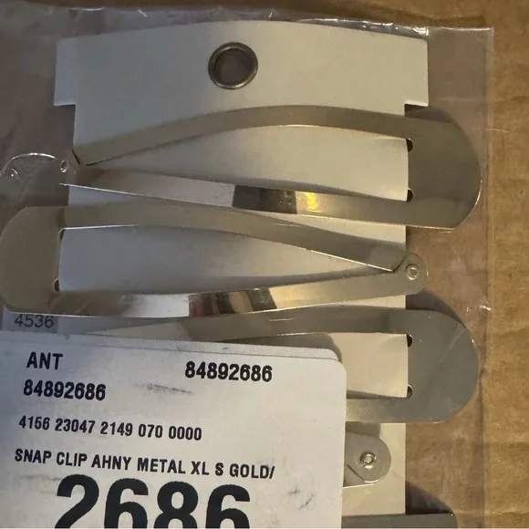 ▪️NWT Anthropologie Assorted Shapes Classic large Gold Barrette, Set of 6 - Picture 3 of 4